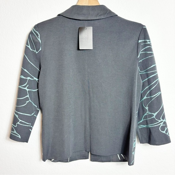 Ming Wang Grey Blue Women Blazer Size XS Brand New Granite Dawn Brand New - Picture 3 of 6